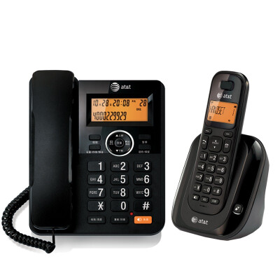 

AT&T EL31109BCN+CN2309BK 有绳无绳电话机组合套装 办公家用固定无线座机 黑色