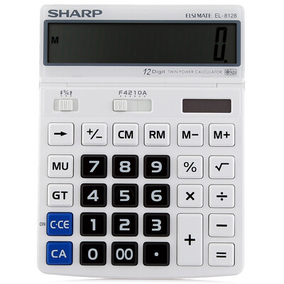 

Sharp (SHARP) EL-8128-WH большие символы экран большой ключ национальной патентной защиты бизнес-офис калькулятор (белый Ying)