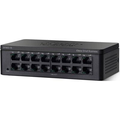 

Cisco (Cisco) SF90D-16 16-портовый 100M неуправляемый переключатель черный