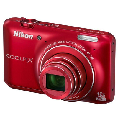 

Nikon COOLPIX S6400 Портативная цифровая фотокамера Red (1,600,000 пикселей, 3-дюймовый экран, 12-кратный оптический зум, широкоугольный 3D-просмотр CMOS)