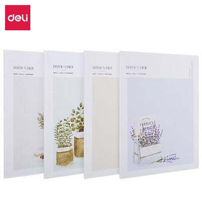

Deli deli 4 A540 page flower pick up student notebook cartoon plant section stitching diary notebook soft copybook FA540-4