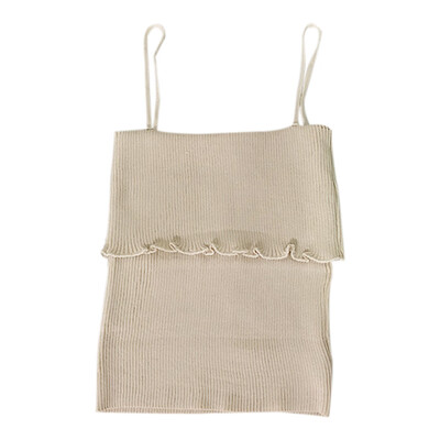 

Women Summer top Fashion Women Clothes All-match Solid Color Slim Fit Sweet Concise Sexy Top Short Style Comisole Top