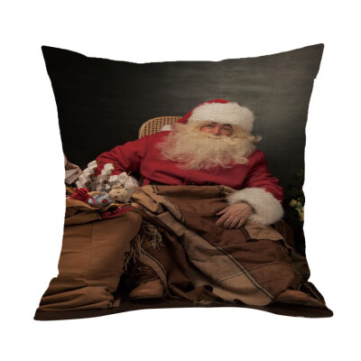 

Tailored Happy Christmas Pillow Cases Linen Sofa Cushion Cover Home Decor Pillow Core