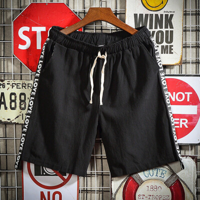 

Tailored Mens Summer Fashion Splicing Casual Loose Belt Drawstring Beach Shorts Pants