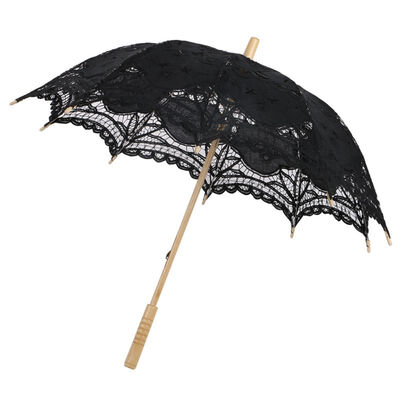 

Elegant Lace Umbrella Cotton Embroidery Ivory Battenburg Lace Parasol Umbrella Wedding Umbrella