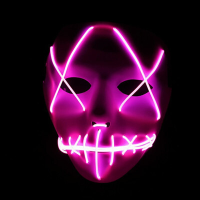 

Halloween Luminous Full Face Covered Mask Glowing Voice Control Cosplay Party Mask