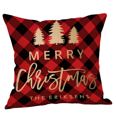 

Tailored Cotton Linen Christmas Tree Zipper Closure Pillow Case Throw Cushion Cover Home