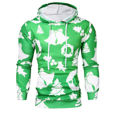 

Toponeto Mens Casual Christmas Funny 3D Print Party Long Sleeve Hoodie Top Blouse Coat