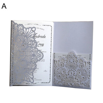

10Pcs Hollow Lace Floral Laser Cut Business Wedding Invitation Card Cover