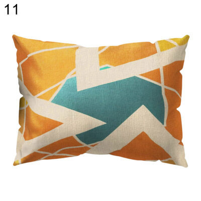 

Color Block Stripe Circle Pillow Case Cushion Cover Sofa Bed Car Office Decor
