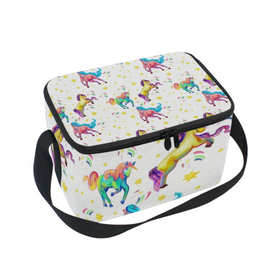 

Lunch Box Insulated Lunch Bag Large Cooler Oil Pattern Unicorn Tote Bagfor Kids Men Women