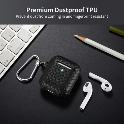 

TPU Protective Case for AirPods 12 Resilient Case Cover Dustproof Shockproof Protective Cover with Hanger Red