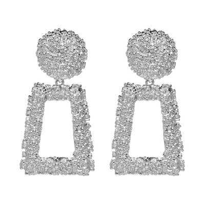 

2019 Fashion Punk Metal Dangle Earrings For Women Statement Jewelry Geometric Big Drop Earrings