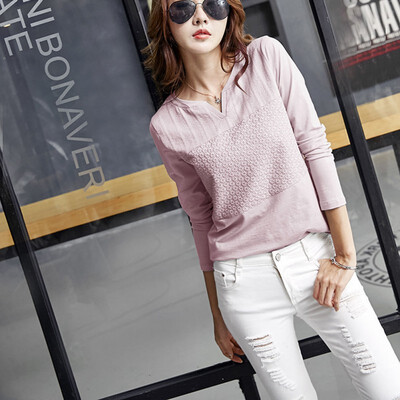 

New Embroidery Women Blouses V-neck Long Sleeve Blouses Casual Shirt Womens Tops Blusas Mujer Chemise Femme W13