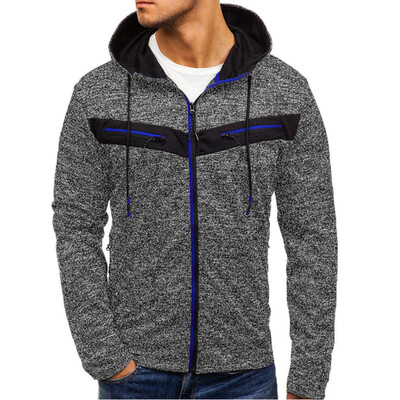 

Toponeto Mens Autumn Winter Zipper Sportswear Patchwork Pullover Long Sleeve Blouse