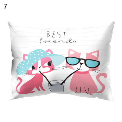 

Cute Cartoon Cat Printed Cushion Cover Throw Pillow Case Home Sofa Car Bed Decor