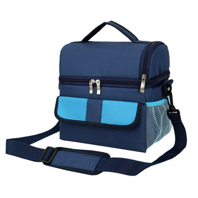 

2Layer Cooling Thermal Insulated Picnic Box Lunch Storage Shoulder Bag Container