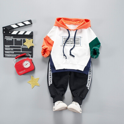 

Newborn Baby Kids Boys Clothes Sets Korean Style Letter Print Hoodie Sweatshirt Pants 2PCS Casual Children Clothing