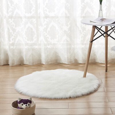 

Toponeto Wool Imitation Sheepskin Rugs Faux Fur Non Slip Bedroom Shaggy Carpet Mats