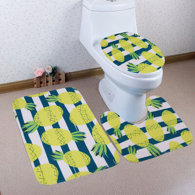 

Gobestart Bathroom Toilet Three Piece Floor Mat Door Mat Bathroom Carpet