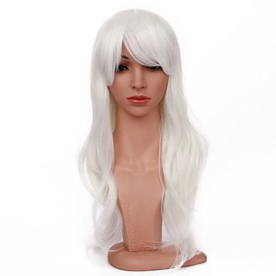 

Long Full Wig with Bangs Ombre Natural Wave Heat Resistant Synthetic Wig Dyeing Color Curly Wavy Cosplay Wigs Costume Dress