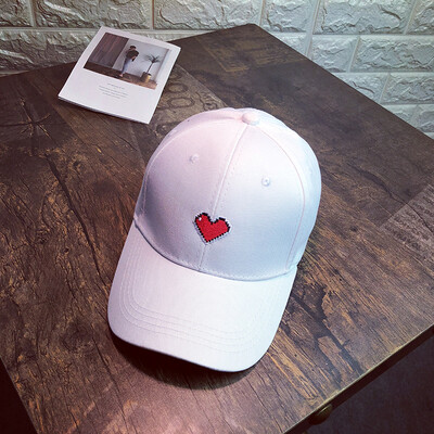 

South Koreas Simple Sweet Duck Tongue Cap Korean Edition Chao Leisure Baitao Japanese Embroidery Love Tie Baseball Cap Female Hat