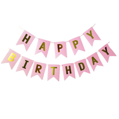 

Gobestart Pastel Perfection Garland Gold Foiled Happy Birthday Bunting Banner Party Decor