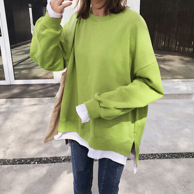 

Tailored Women Casual Solid Shirt Long Sleeve Short Pullover Loose Sweatshirt Blouse Top