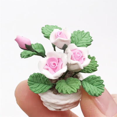 

Tailored Mini Dollhouse Miniature Green Plant Flower in Pot Fairy Garden Accessory