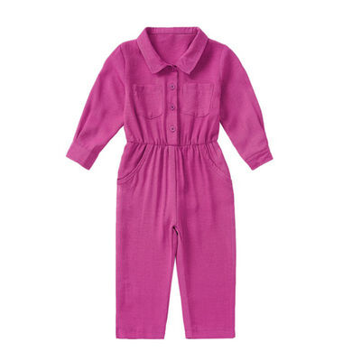 

Spring Autumn Kids Jumpsuits For Girls Baby Solid Color Long Sleeve Rompers Children Bodysuits 1-5Y