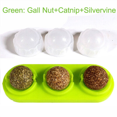 

3pcs Pet Cat Catnip Silvervine Treat Ball Funny Snack Toy Wall Mounted Licking Ball for Cat Teeth Cleaning Chew Toy Supplies