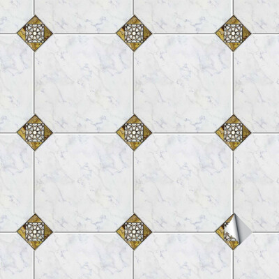 

20pcs Floor Tiles Diagonal Wall Stickers Bathroom Kitchen Waist Line Art Mural Tile Self-Adhesive Vinyl Wall Decals Decoration