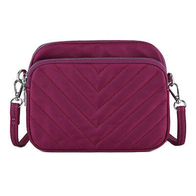 

Fashion Women Lingge Large Capacity Solid Color Zipper Crossbody Shoulder Bag