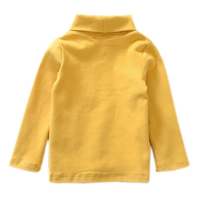 

New Candy Color Girls Clothes Kids Turtleneck T-shirt Fall Winter Solid Casual Pullover Cotton Clothes