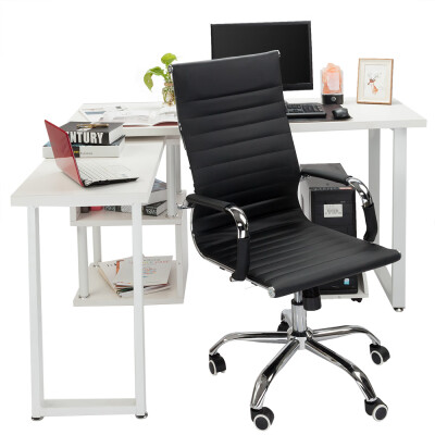 

Shaped Wooden Rotating Computer Desk Wood Corner Writing Table Smooth Top Home Office Workstation