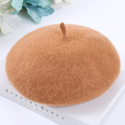 

Hat Lady Autumn&Winter Wool Beret Korean Edition Japanese Student Painter Hat British Pumpkin Bud Cap