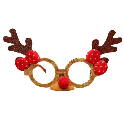 

Funny Christmas Eyeglasses Frame Novelty Cartoon Reindeer Antler Design Decorative Christmas Costume Decorations Gifts For Kids