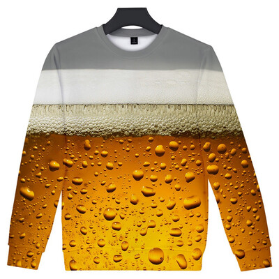 

Toponeto Mens Casual Long Sleeve Beer Festival New Style 3D Printing O Neck Shirt