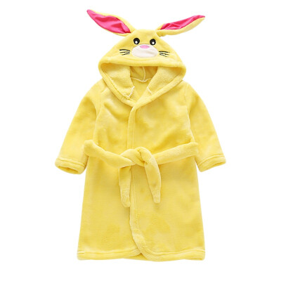 

Kids Toddler Hooded Robe Cartoon Bathrobe Baby Robe Pajamas Boys Girls Flannel Sleepwear Autumn Winter1- 7Y