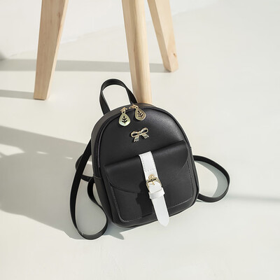 

Fashion Pu Leather Bow Ladies Shoulder Small Backpack Convenient Travel Purse Fashion Women Backpack