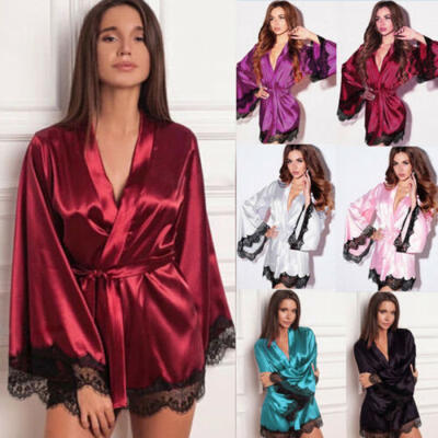 

Womens Stain Lingerie Nightwear Underwear Babydoll Sleepwear Robe Dress