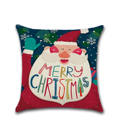 

Tailored Merry Christmas Pillow Cases Linen Sofa Cushion Cover Home Decor