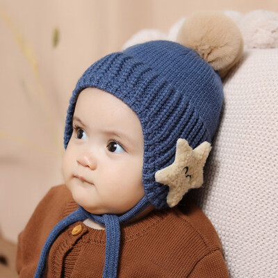 

Unisex Baby Hat Winter New Toddler Baby Girls Boys Star Printed Hat Winter Keep Warm Knitted Beanie Cap Kids Cap