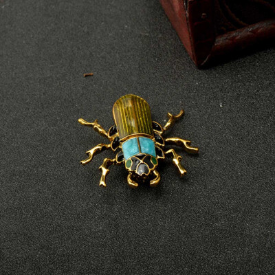 

Vintage Jewelry Insects Beetle Crystal Brooches Bouquet Antique Brooch