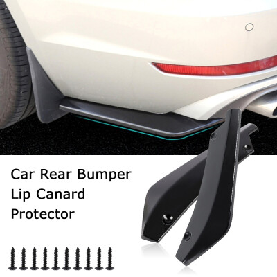 

2PcsSet Universal Carbon Fiber Rear Bumper Lip Diffuser Splitter Canard Protector Car Rear Shovel with Matching Screws