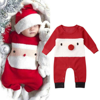 

Christmas Newborn Baby Boy Girl 3D Santa Claus Romper Jumpsuit Overall Clothes