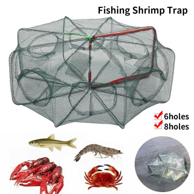 

68 Holes Automatic Fishing Net Shrimp Cage Nylon Foldable Crab Fish Trap Cast Fishing Tool