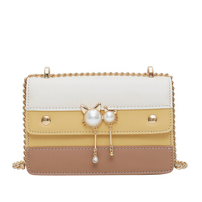 

Tailored Womens 2019 New Shoulder Bag Small Square Bag Hit Color Fashion Messenger Bag