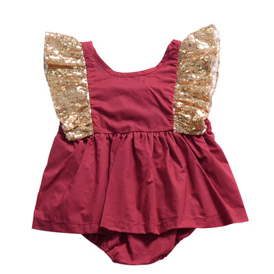 

Cotton Blend Kids Bodysuits Baby Clothing Infant Baby Girls Bodysuits Flying Sleeve Clothing Sequin Jumpsuit Baby Bodysuits