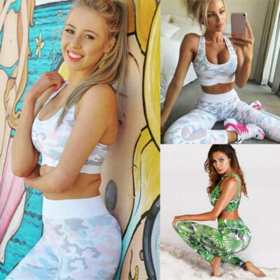 

Fashion Womens Sport Gym Yoga Bra Sports Jog Legging Pants Outfit Wear 2Pcs Set